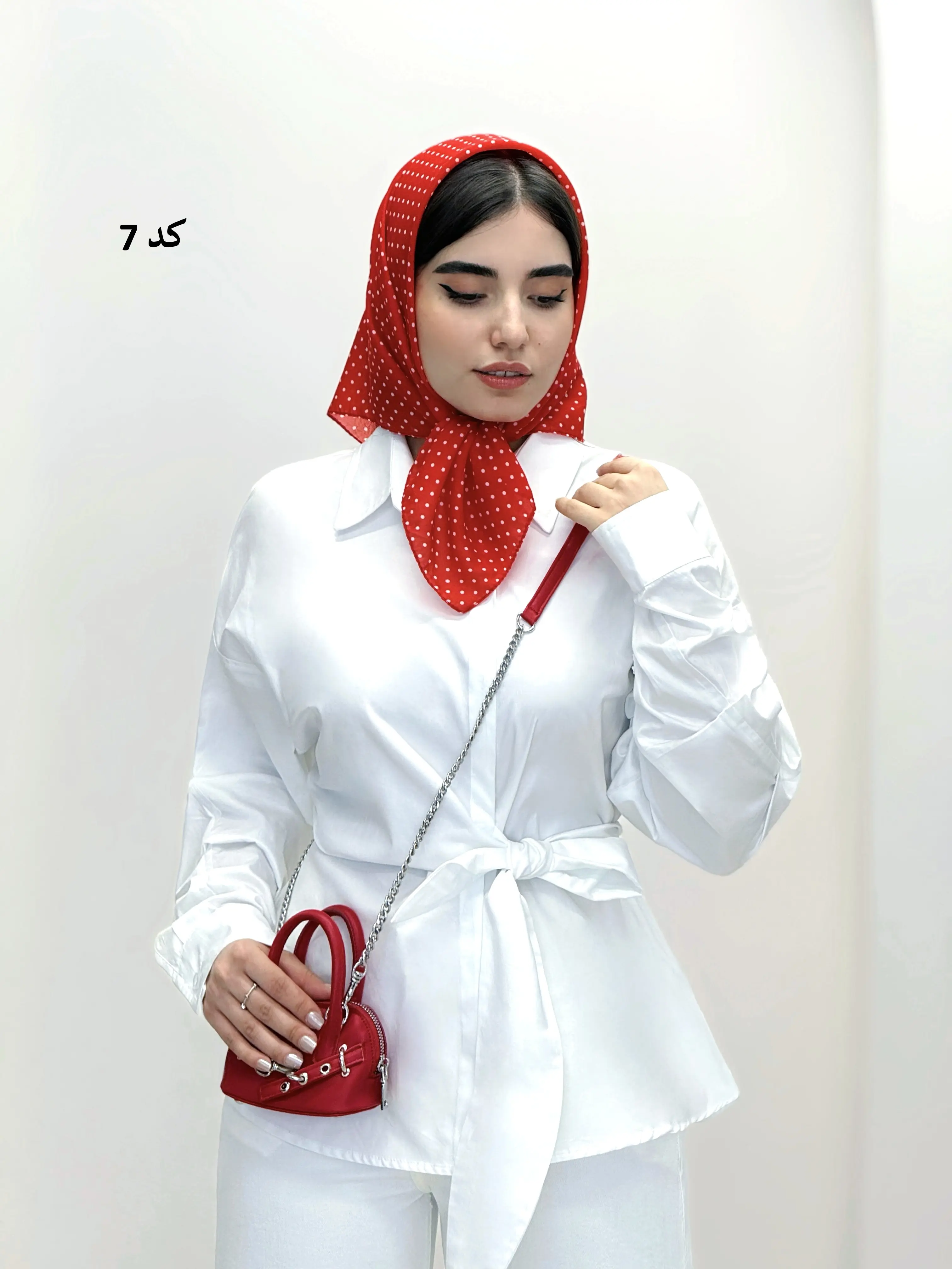 7038-مینی اسکارف خالخالی